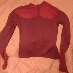 Commense Burgundy Long Sleeve Top